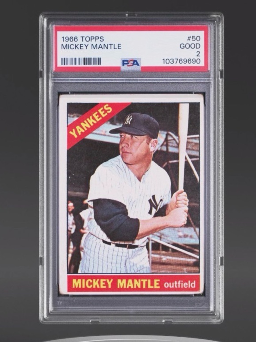 1966 Topps Mickey Mantle Baseball Card